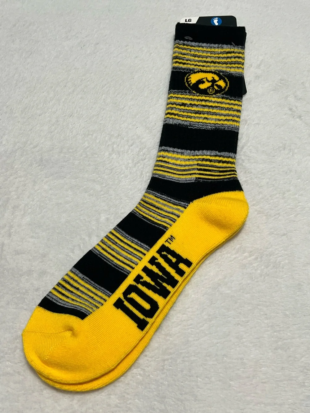 Iowa Hawkeye Crew Socks - Black & Hawkeye Gold